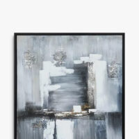 Tempest - Hand-Painted Monochrome Abstract Framed Canvas
